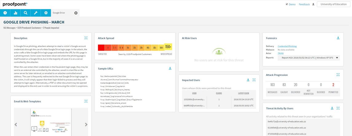 Targeted attack protection screenshot