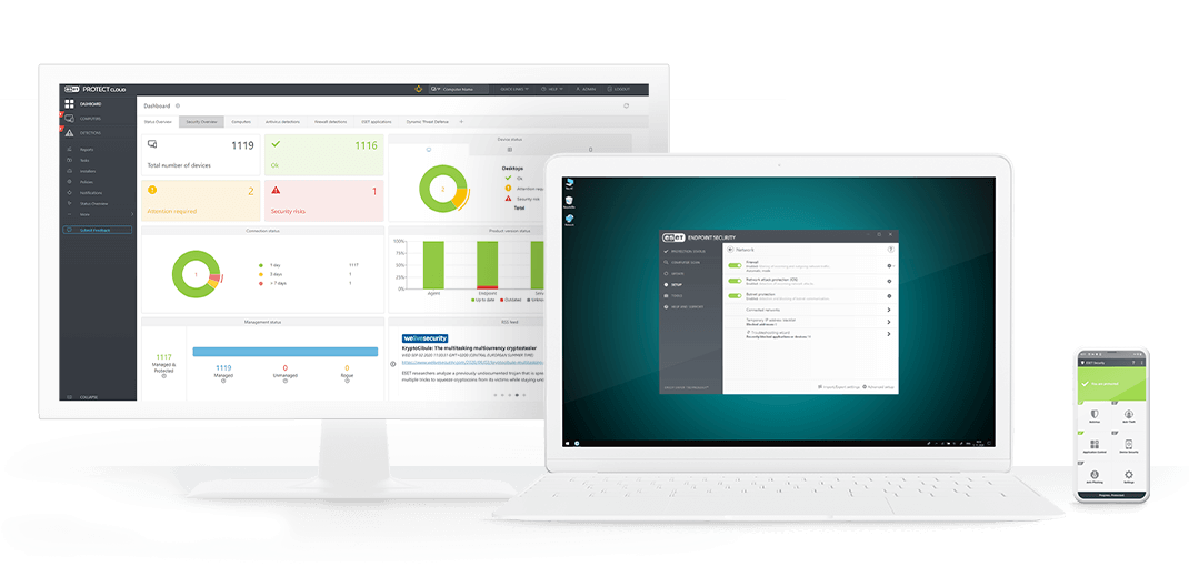 ESET PROTECT Advanced dashboard showcase