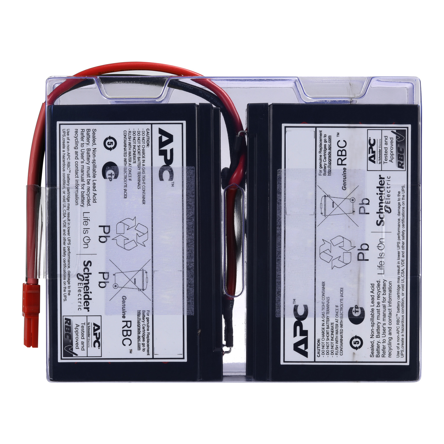APC Replacement Battery Cartridge, VRLA, 9Ah, 24V DC, 2-year warranty Back View