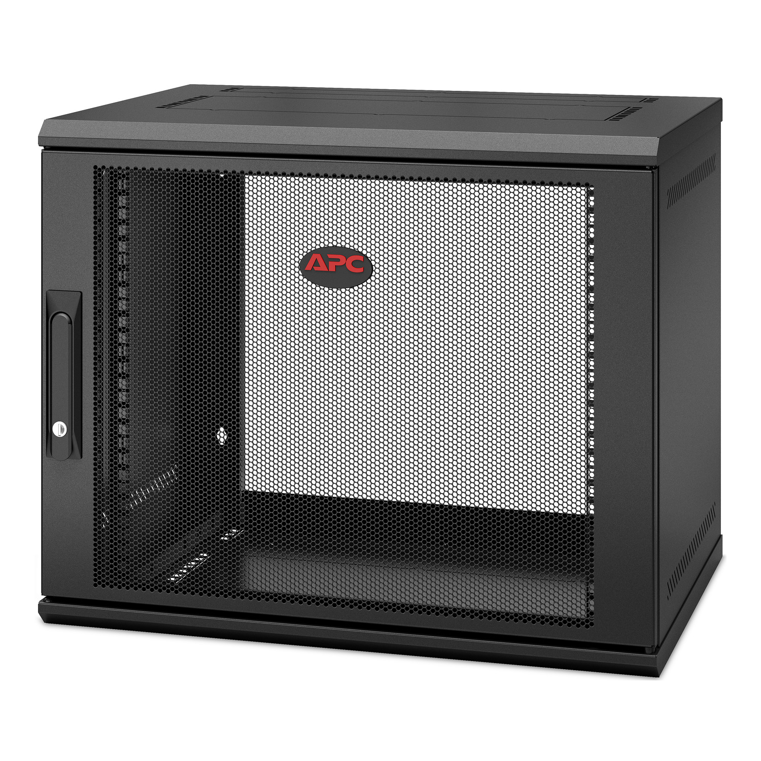 APC NetShelter 9U Wallmount Rack Enclosure Cabinet Single Hinged Switch Depth (AR109SH4)