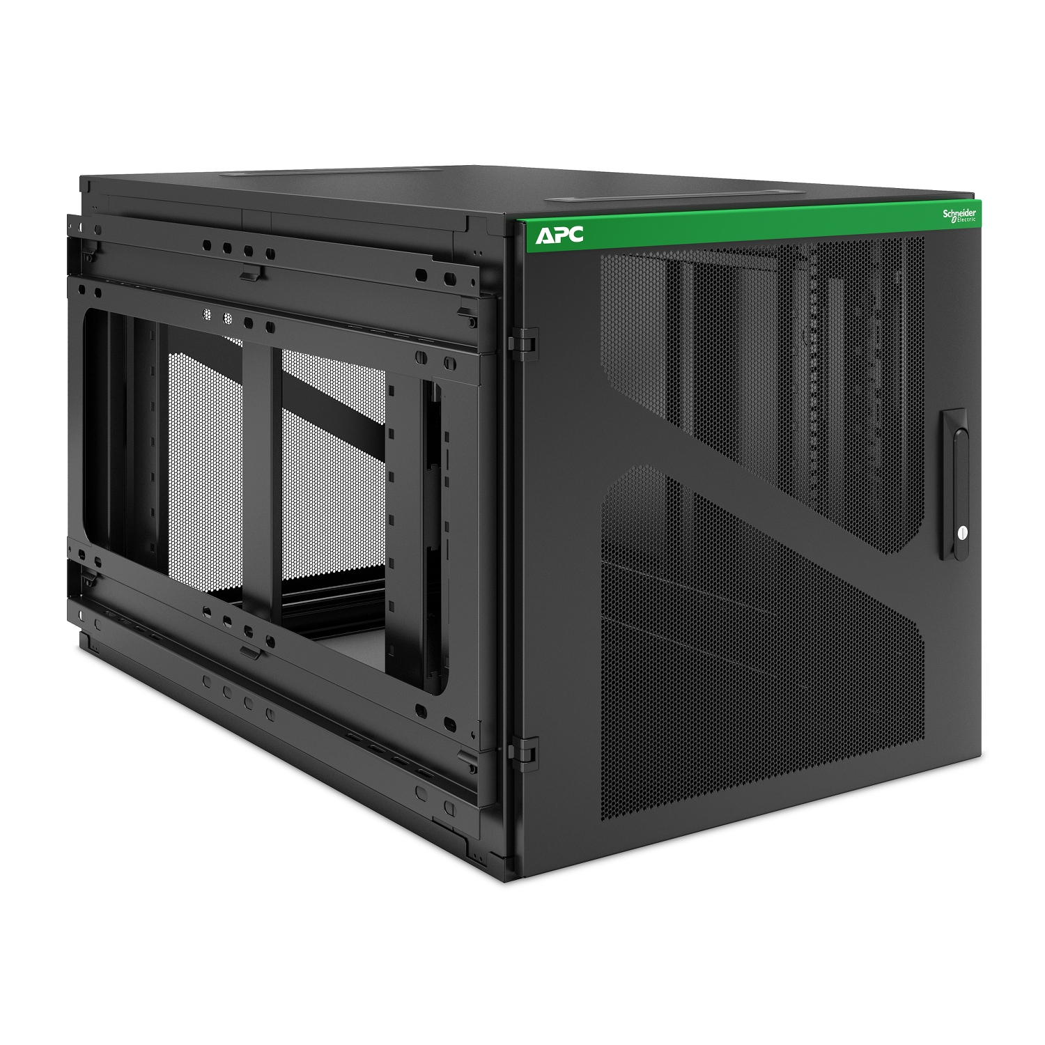 APC NetShelter 12U Wallmount Rack Enclosure Cabinet Side Mount UPS Depth Back View