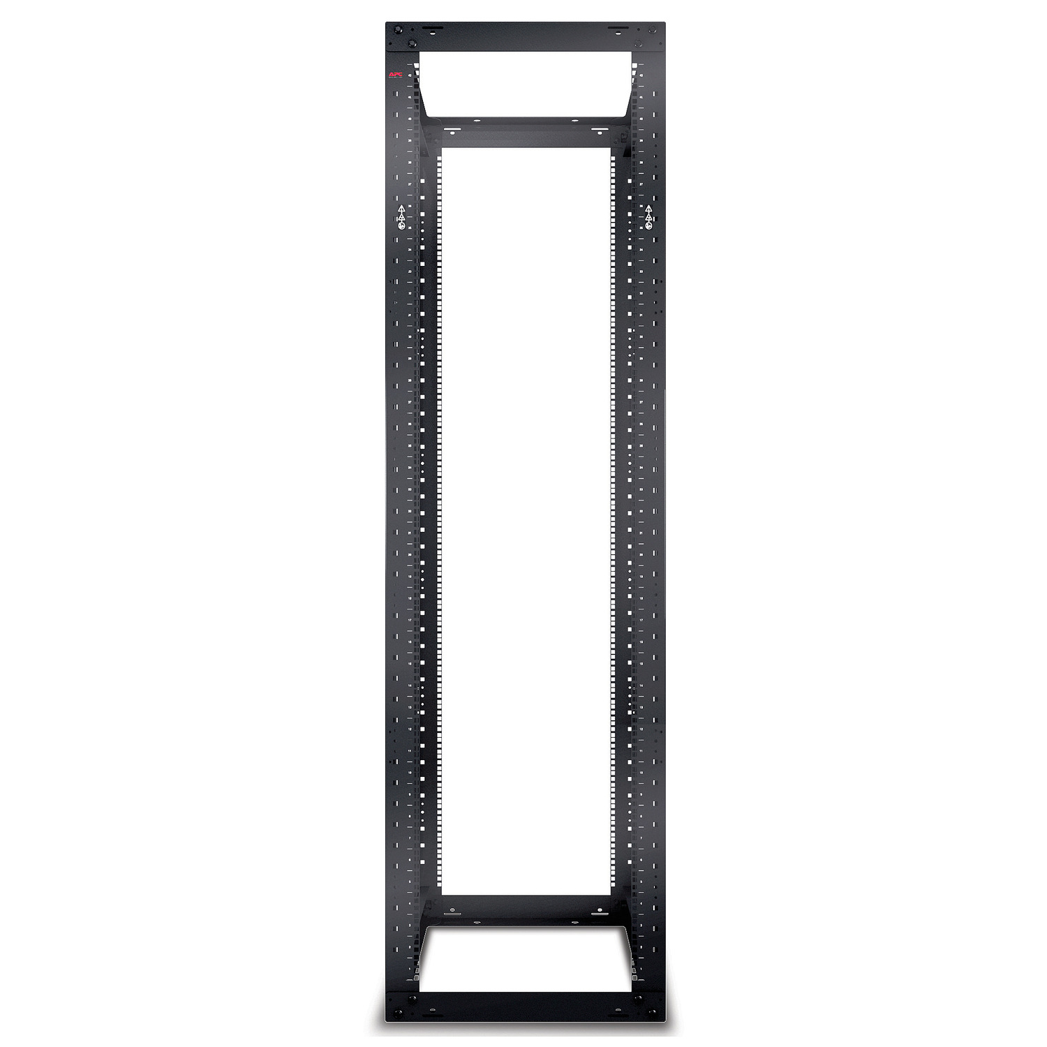 APC NetShelter Open Frame Rack, 4 Post, 44U, Square Holes Front View
