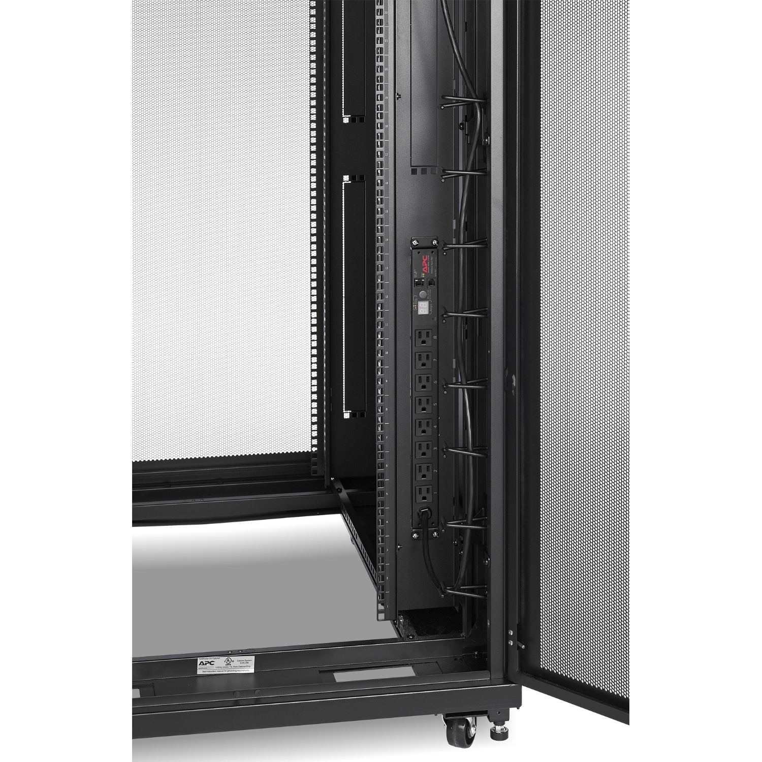 APC NetShelter SV, Server Rack Enclosure, 42U, Black, 2057H x 800W x 1060D mm, with Roof, Castors, Feet, 4 Brackets, Bottom and Side Panels View 28