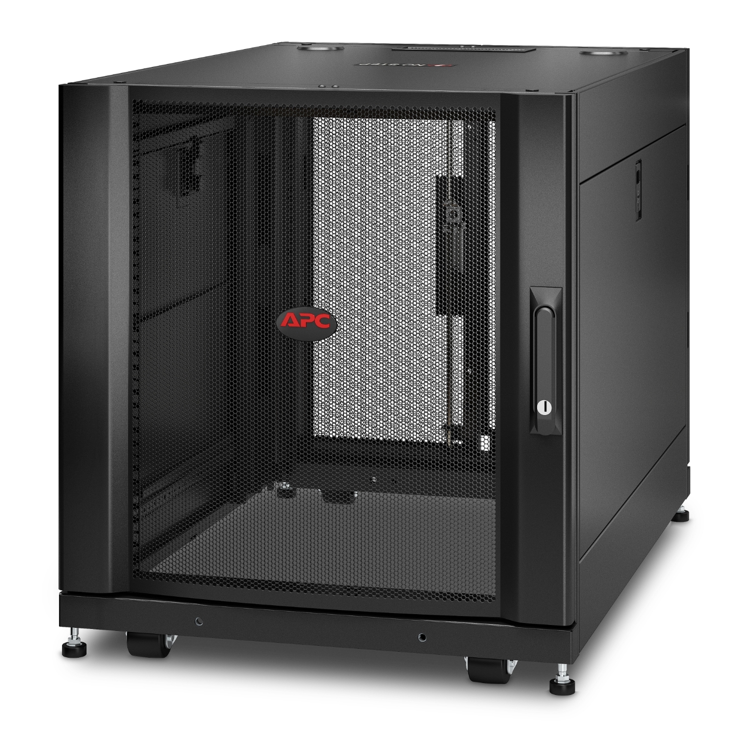 APC NetShelter SX, Server Rack Enclosure, 12U, Black, 658H x 600W x 900D mm [TAA] Front View