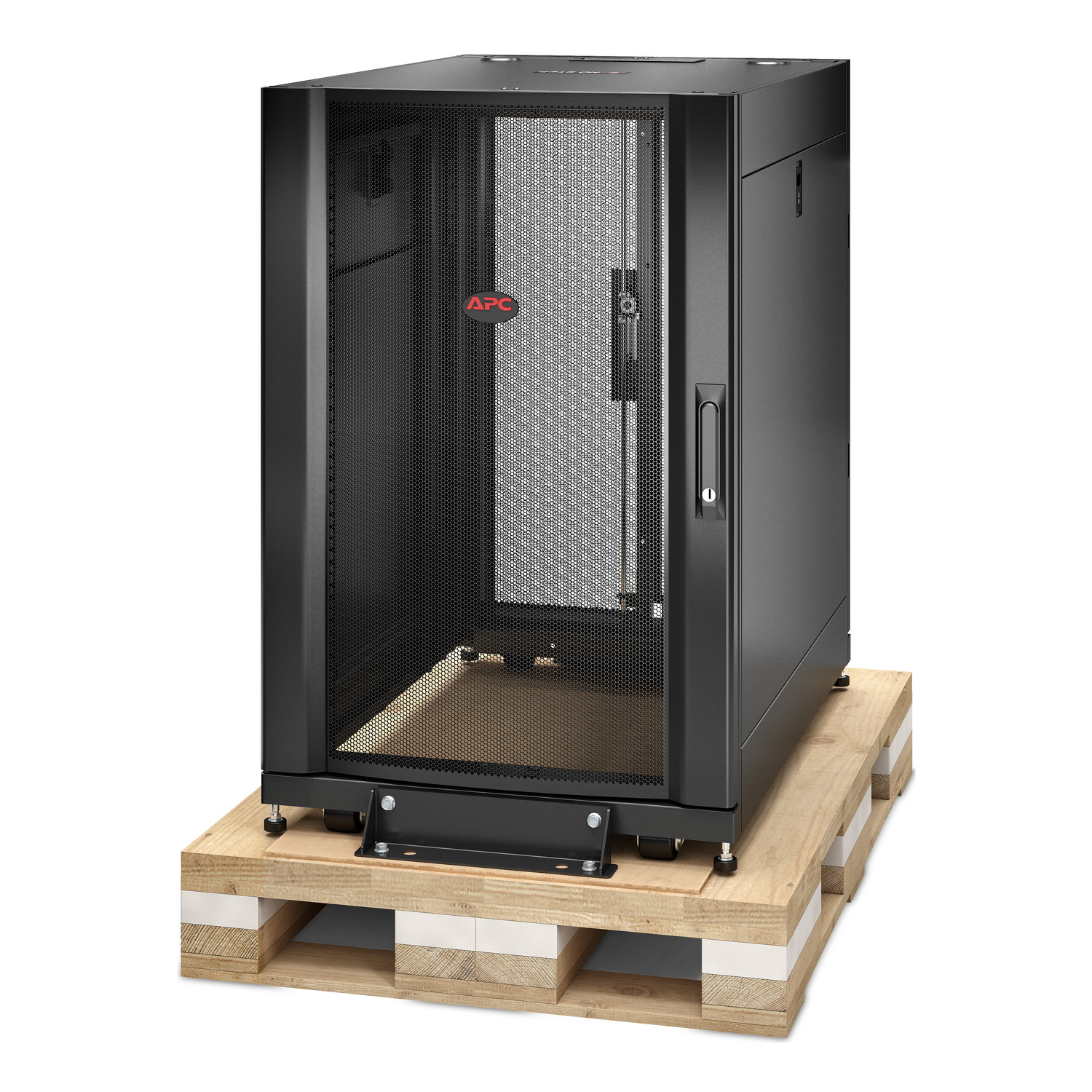 APC NetShelter SX, Server Rack Enclosure, 18U, Shock Packaging, Black, 925H x 600W x 900D mm [TAA] Back View