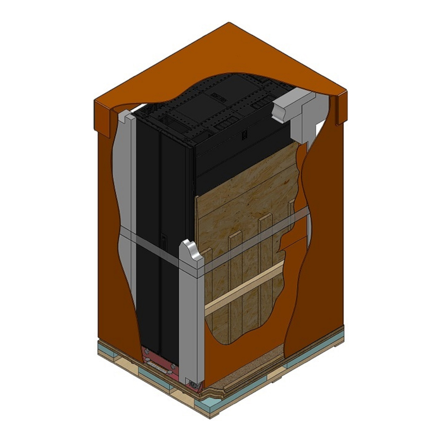 APC NetShelter SX, Server Rack Enclosure, 42U, Shock Packaging, 2000 lbs, Black, 1991H x 600W x 1070D mm [TAA] Back View