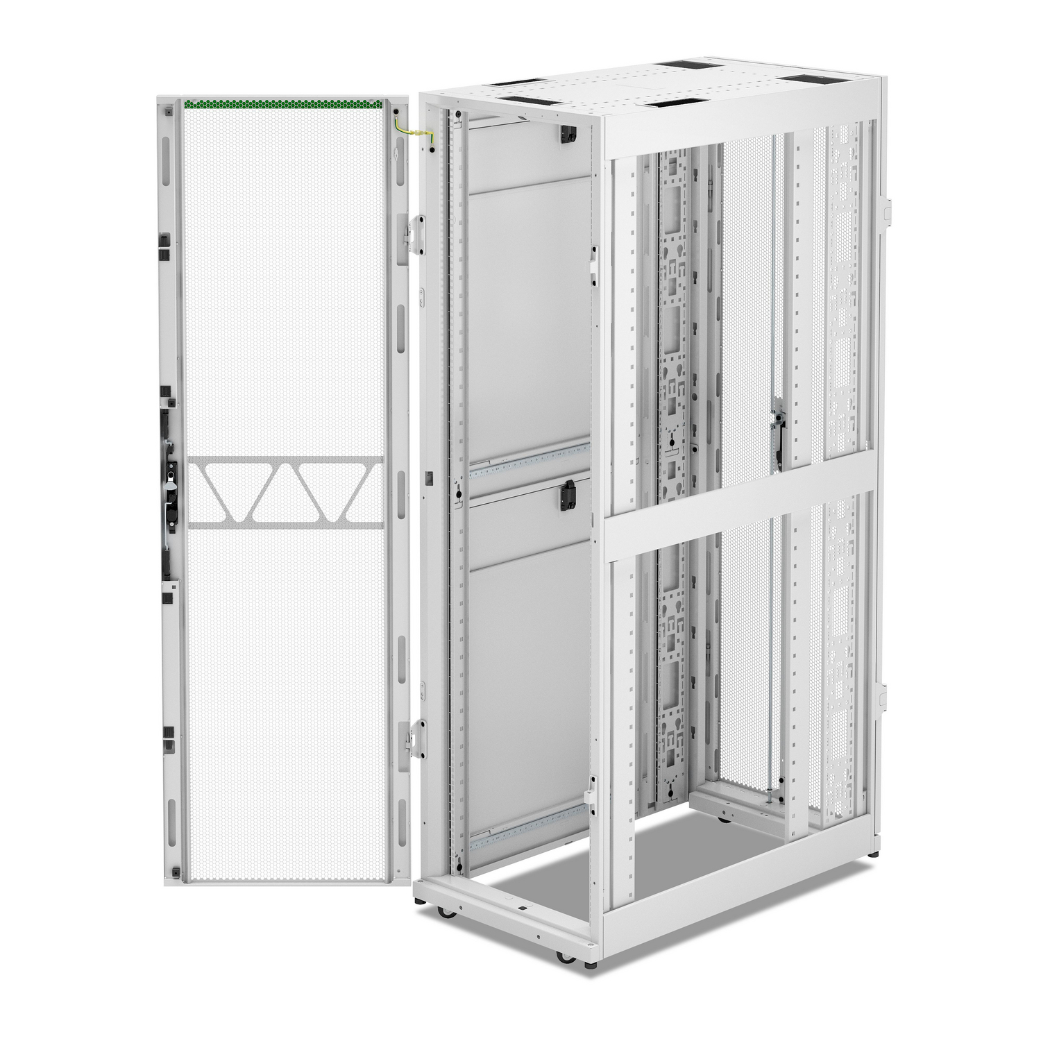 APC NetShelter SX Server Rack Gen 2, 42U, 1991H x 600W x 1070D mm, w/ Sides, White [TAA] Hardware Detail