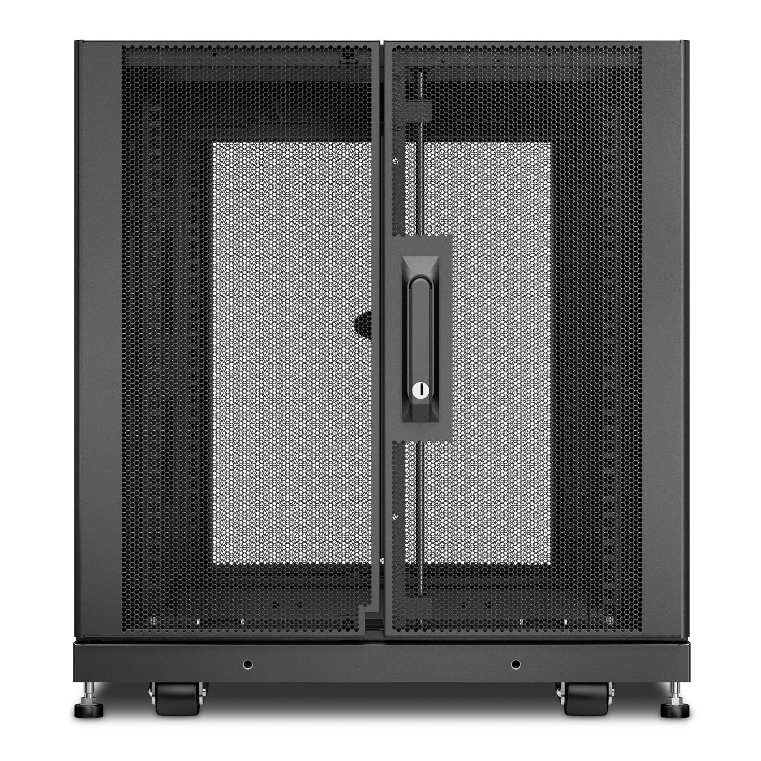 APC NetShelter SX, Server Rack Enclosure, 12U, Black, 658H x 600W x 1070D mm [TAA] Back View
