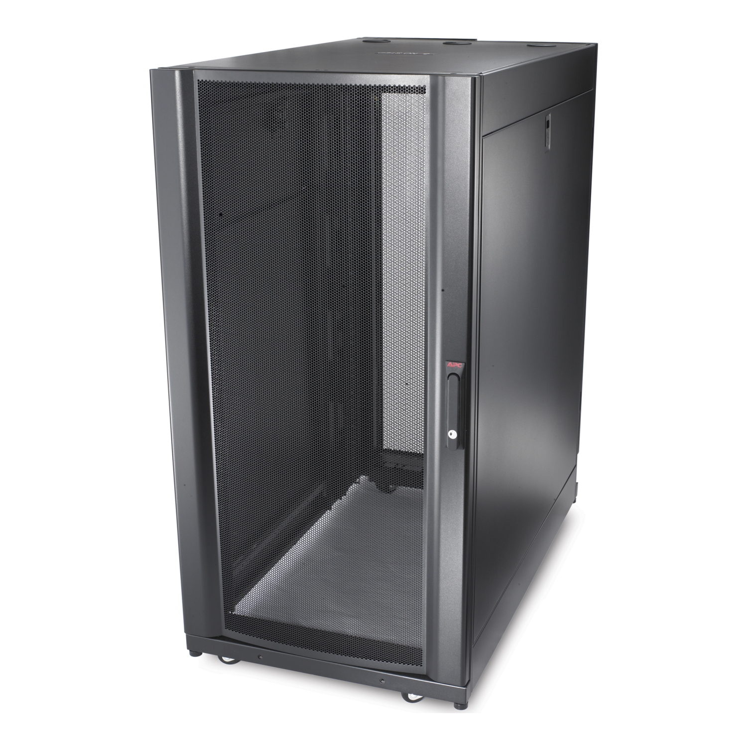 APC NetShelter SX, Server Rack Enclosure, 24U, Black, 1198.5H x 600W x 1070D mm [TAA] Front View