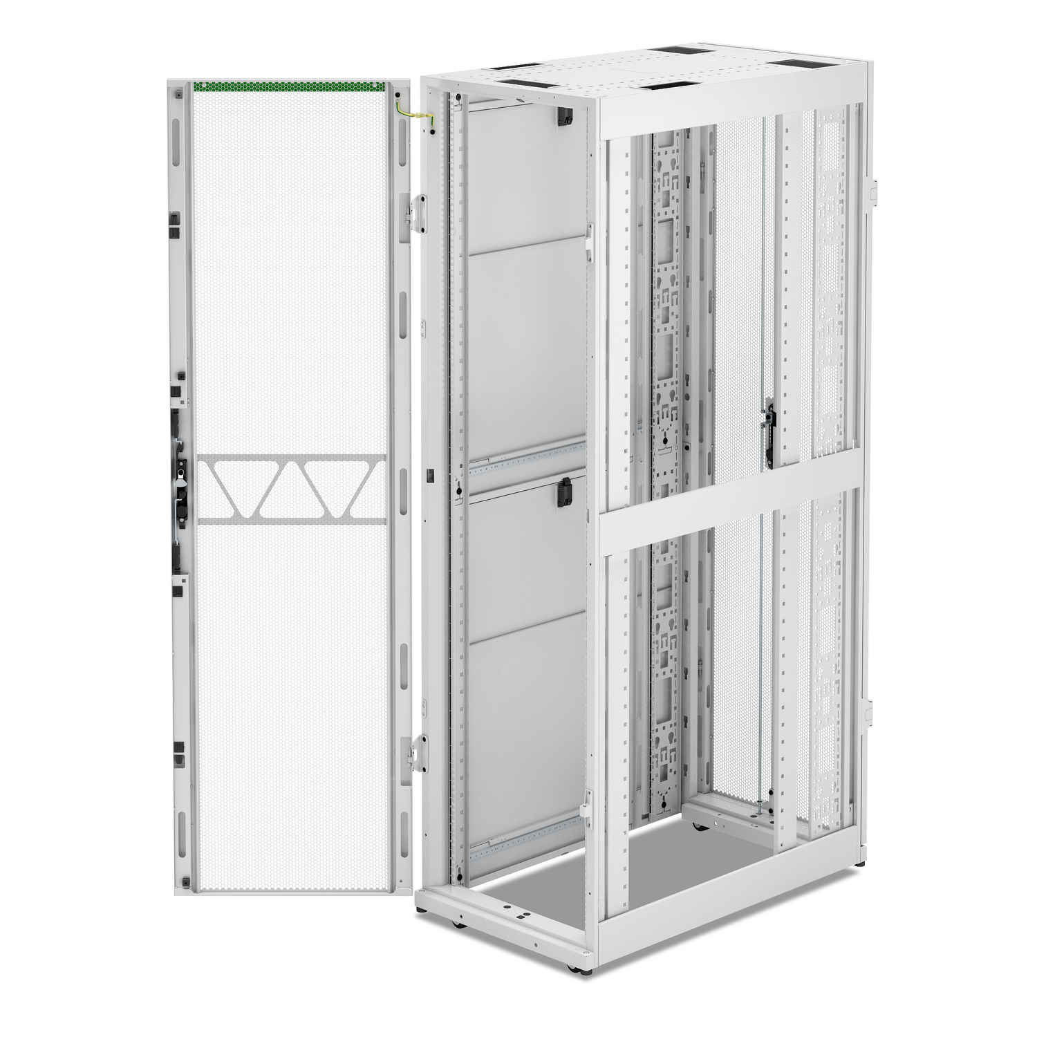 APC NetShelter SX Server Rack Gen 2, 45U, 2124H x 600W x 1070D mm, w/ Sides, White [TAA] Hardware Detail