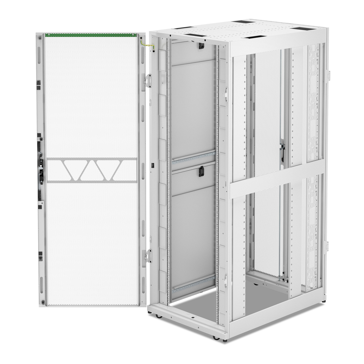 APC NetShelter SX Server Rack Gen 2, 42U, 1991H x 750W x 1070D mm, w/ Sides, White [TAA] Hardware Detail