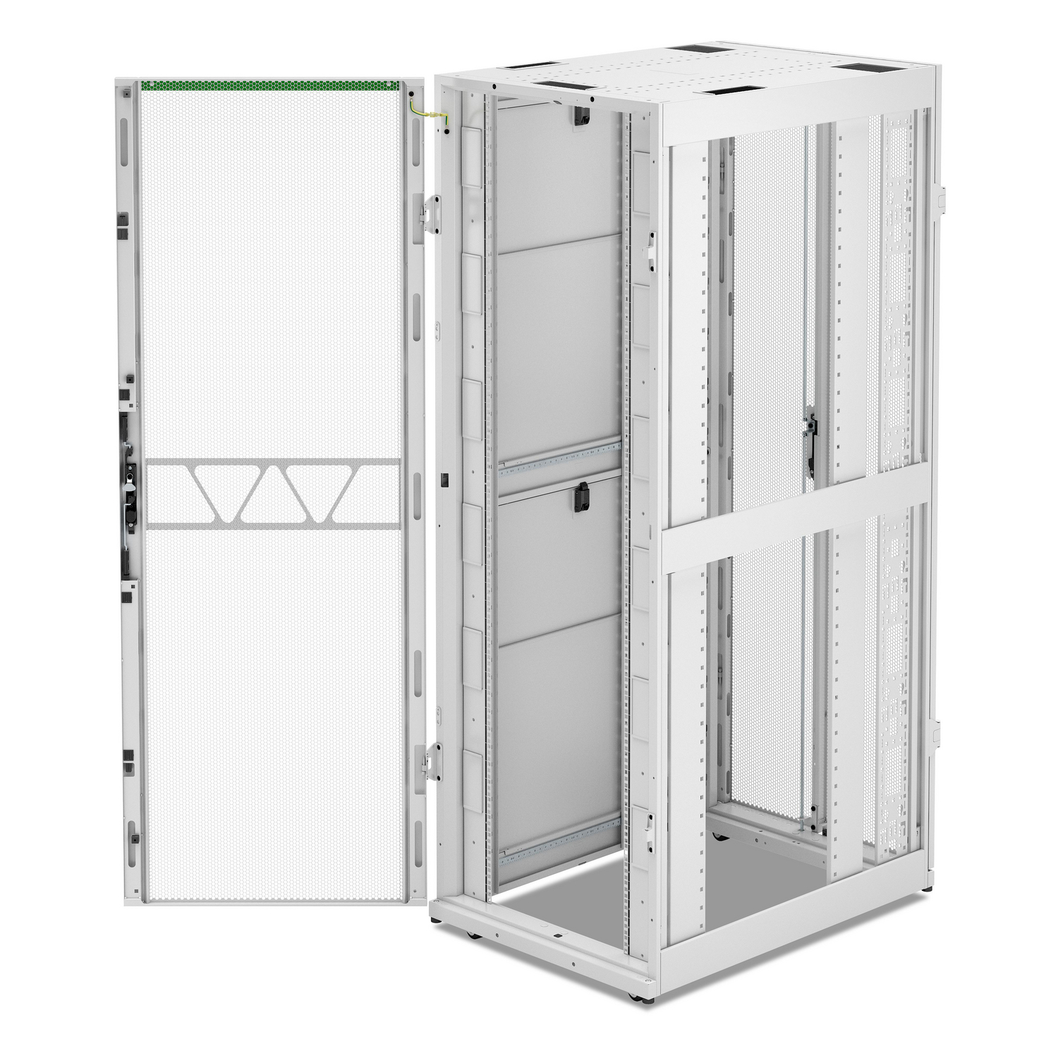 APC NetShelter SX Server Rack Gen 2, 45U, 2124H x 750W x 1070D mm, w/ Sides, White [TAA] Hardware Detail