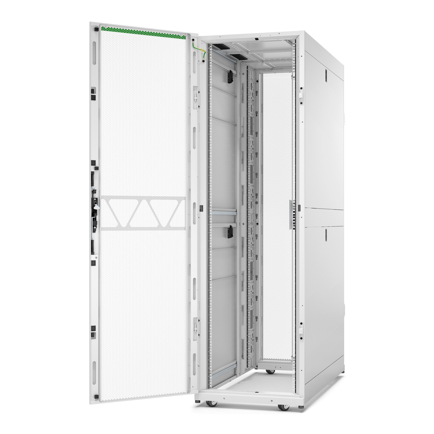 APC NetShelter SX Server Rack Gen 2, 42U, 1991H x 600W x 1200D mm, with Sides, White [TAA] Back View