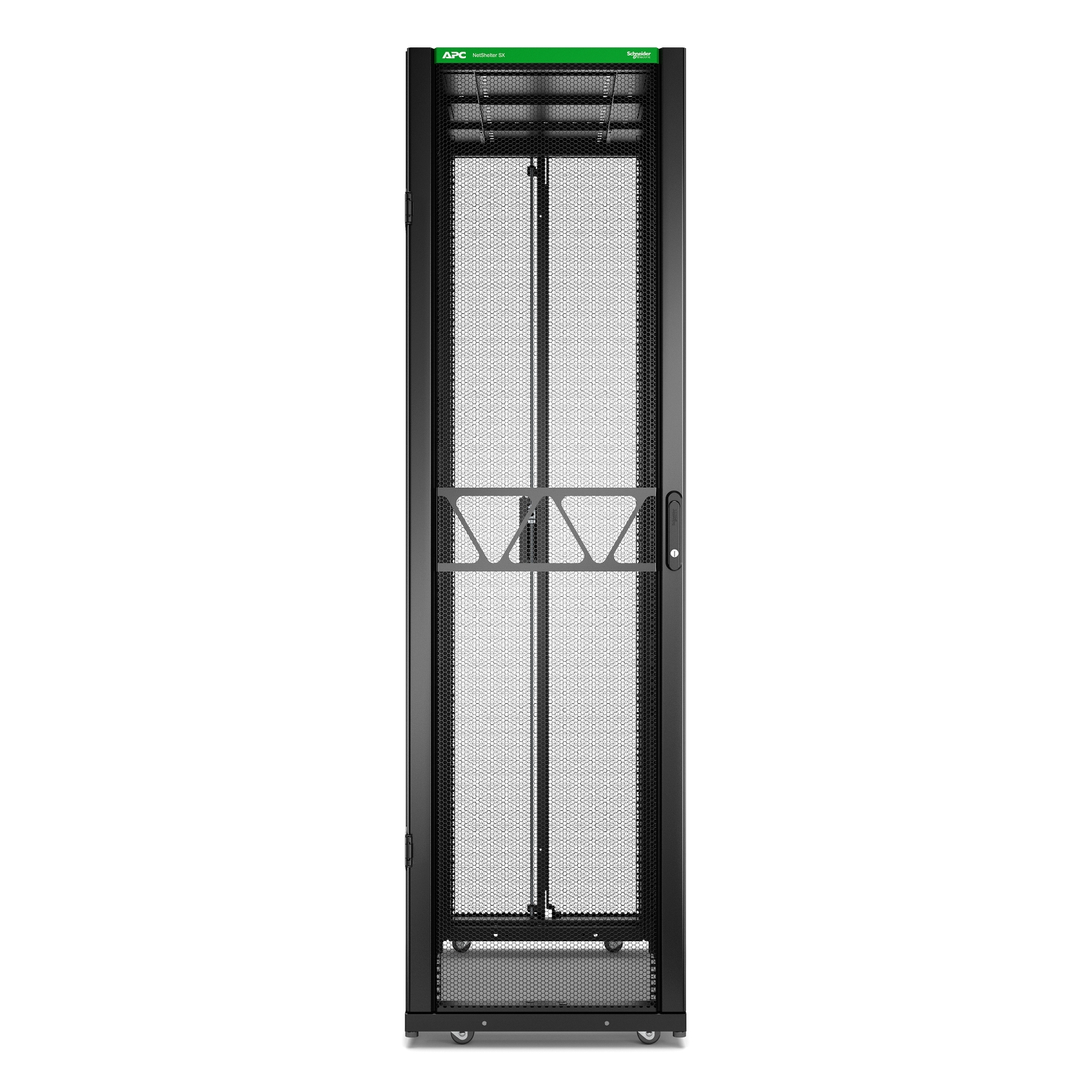 APC NetShelter SX Server Rack Gen 2, 45U, 2124H x 600W x 1200D mm, with Sides, Black [TAA] Back View