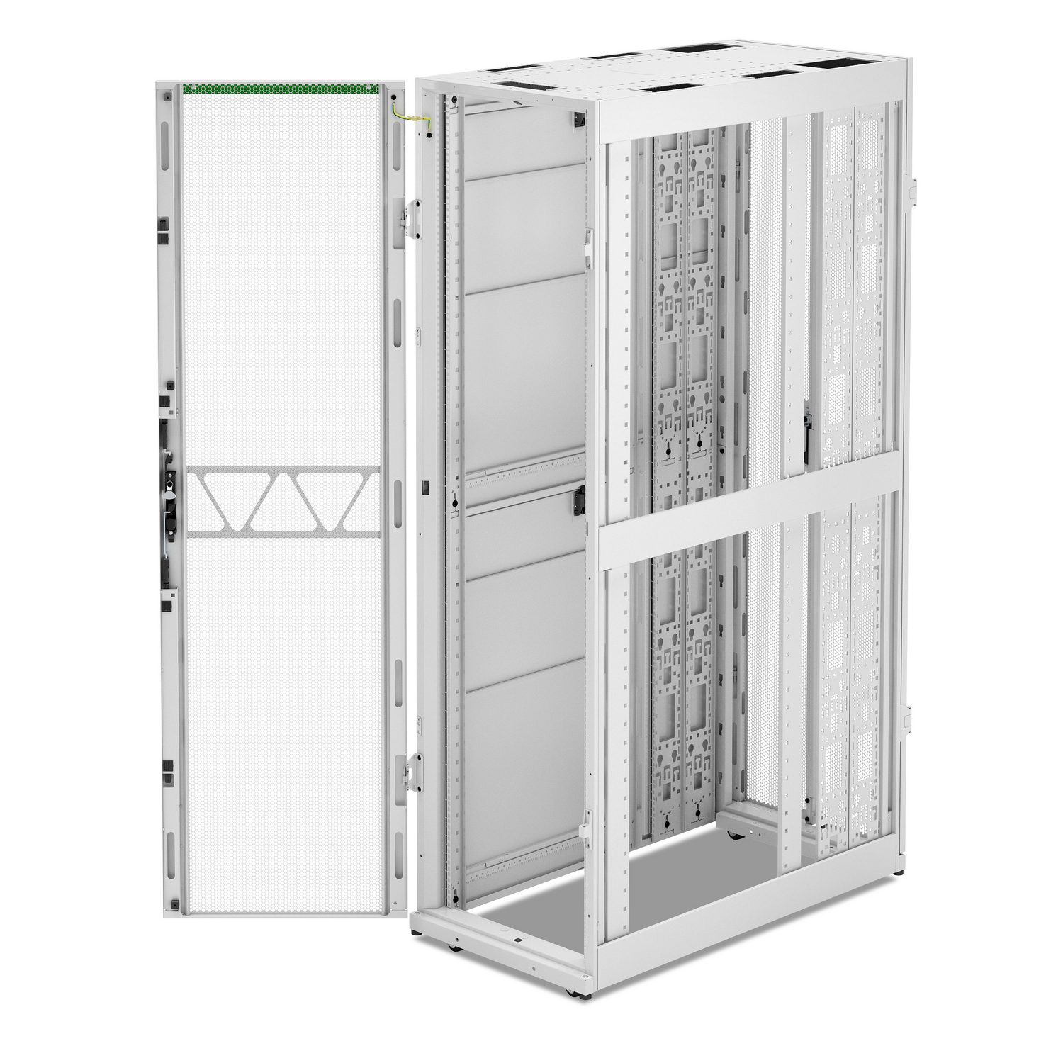 APC NetShelter SX Server Rack Gen 2, 45U, 2124H x 600W x 1200D mm, w/ Sides, White [TAA] Hardware Detail