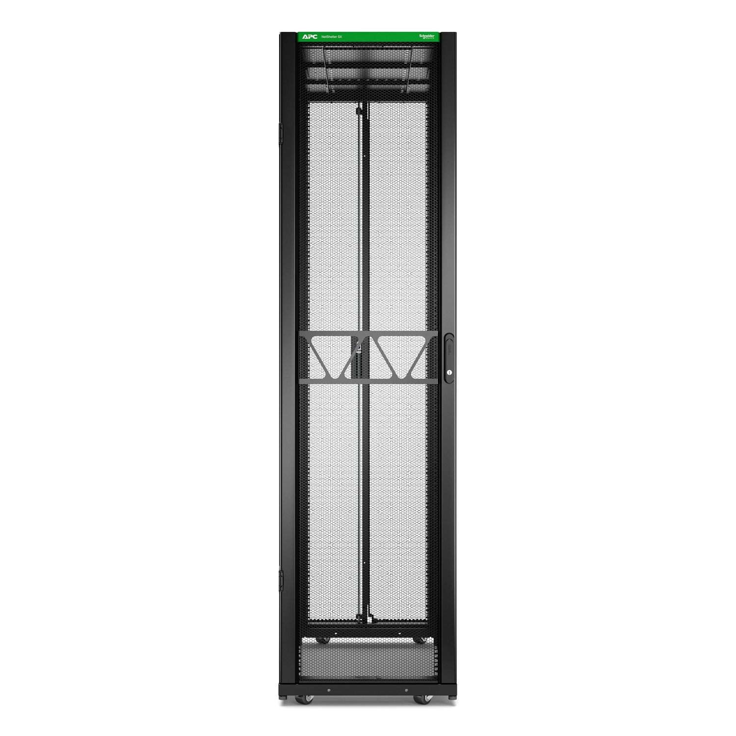 APC NetShelter SX Server Rack Gen 2, 48U, 2258H x 600W x 1200D mm, with Sides, Black [TAA] Back View