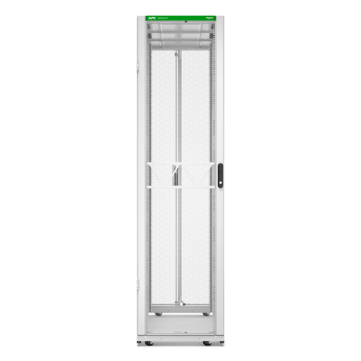 APC NetShelter SX Server Rack Gen 2, 48U, 2258H x 600W x 1200D mm, with Sides, White [TAA] Back View