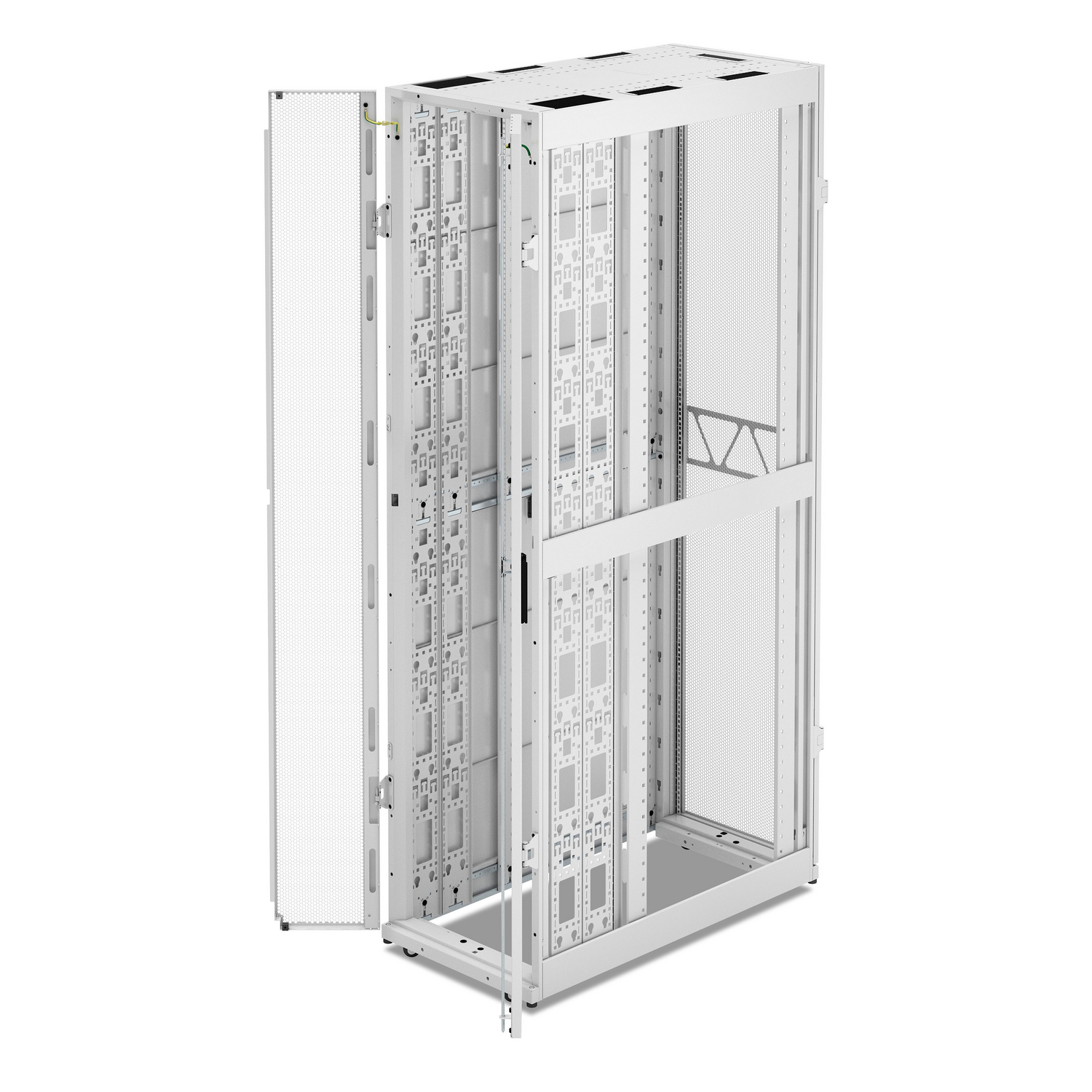 APC NetShelter SX Server Rack Gen 2, 52U, 2436H x 600W x 1200D mm, White [TAA] Front View