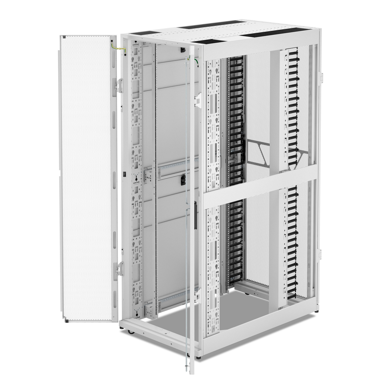 APC NetShelter SX Networking Enclosure, 42U, 1991H x 750W x 1200D mm, w/ Sides, White [TAA] Front View