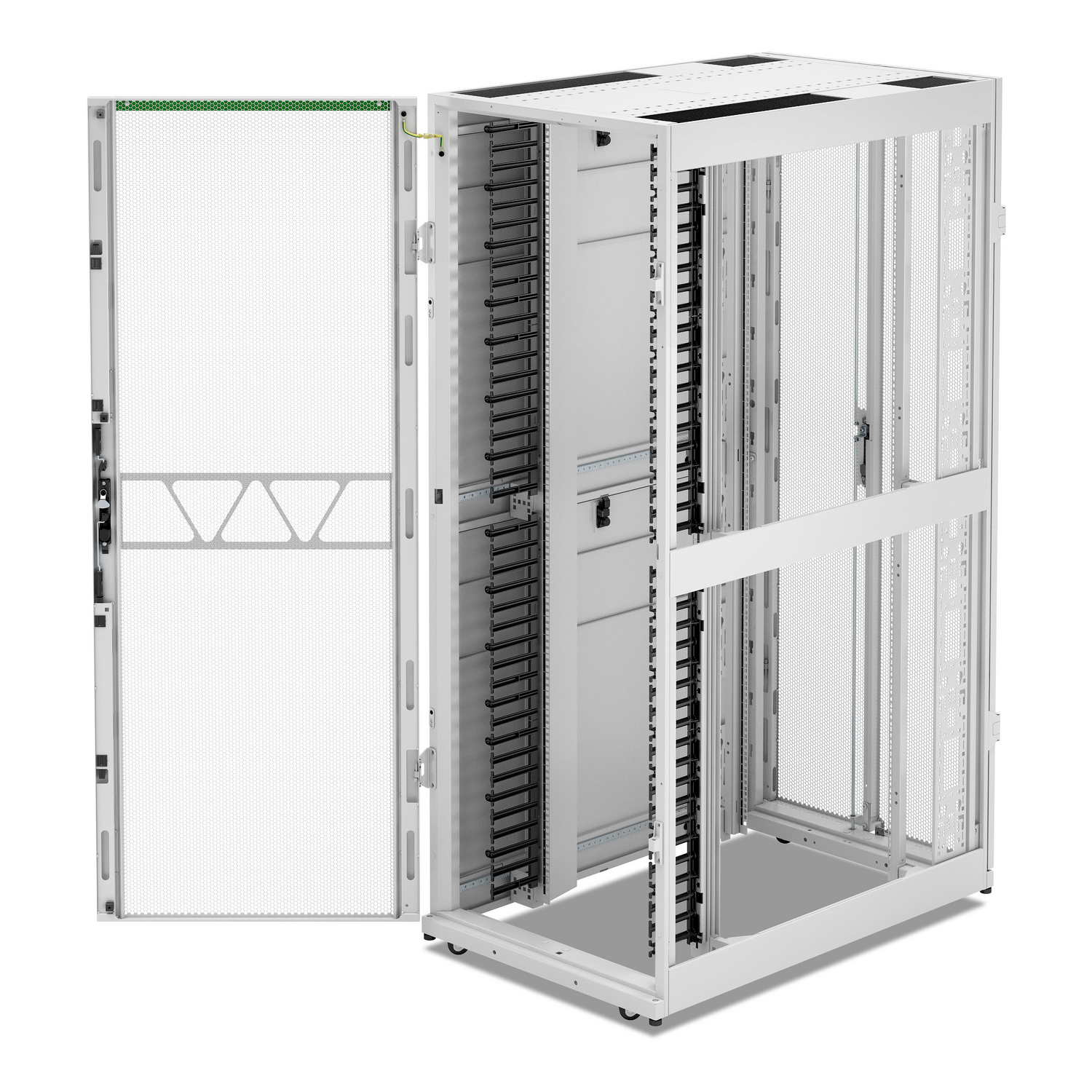 APC NetShelter SX Networking Enclosure, 42U, 1991H x 750W x 1200D mm, w/ Sides, White [TAA] Back View