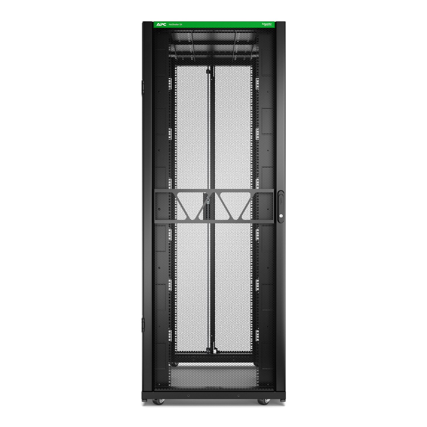 APC NetShelter SX Server Rack Gen 2, 42U, 1991H x 750W x 1200D mm, with Sides, Black [TAA] Back View