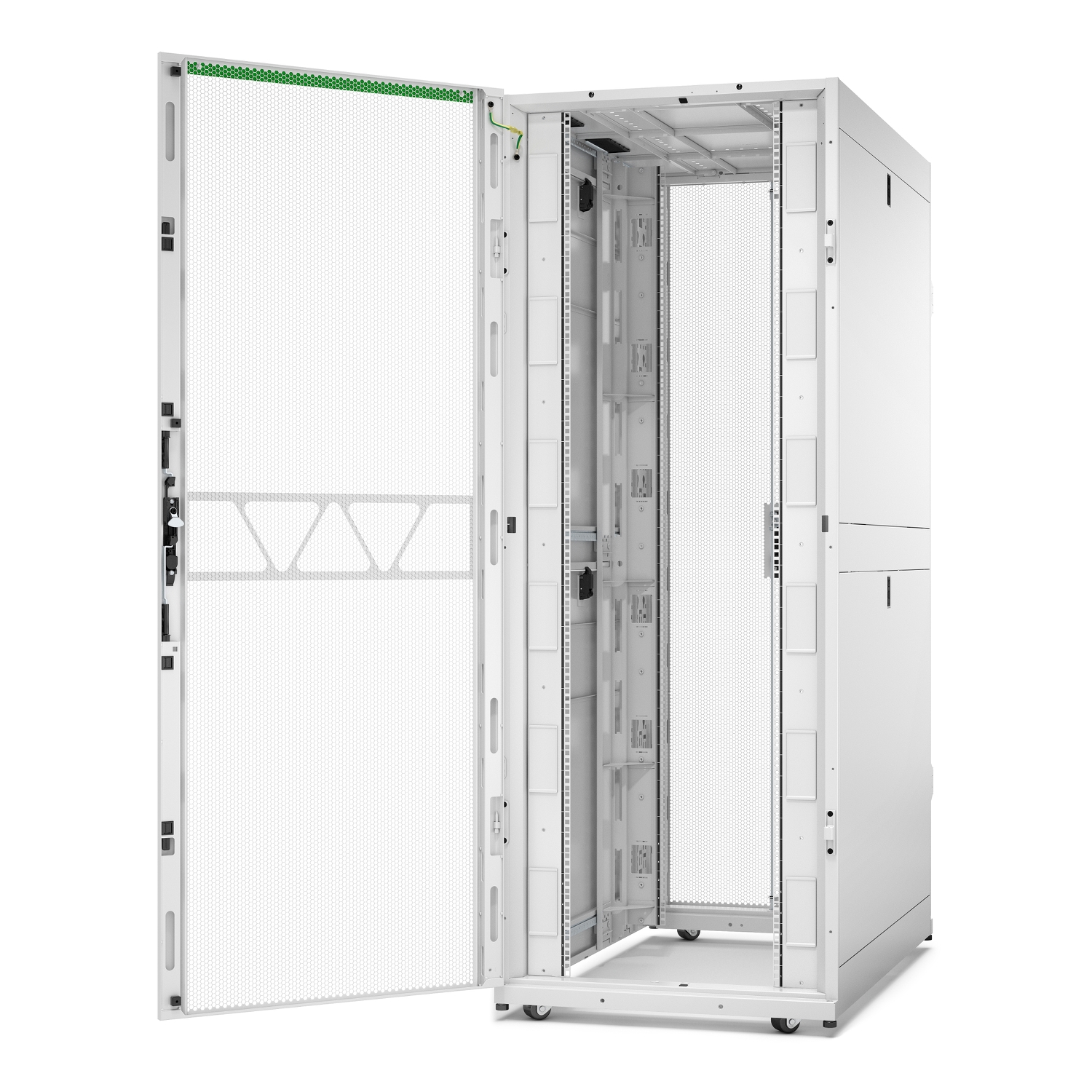 APC NetShelter SX Server Rack Gen 2, 42U, 1991H x 750W x 1200D mm, with Sides, White [TAA] Back View
