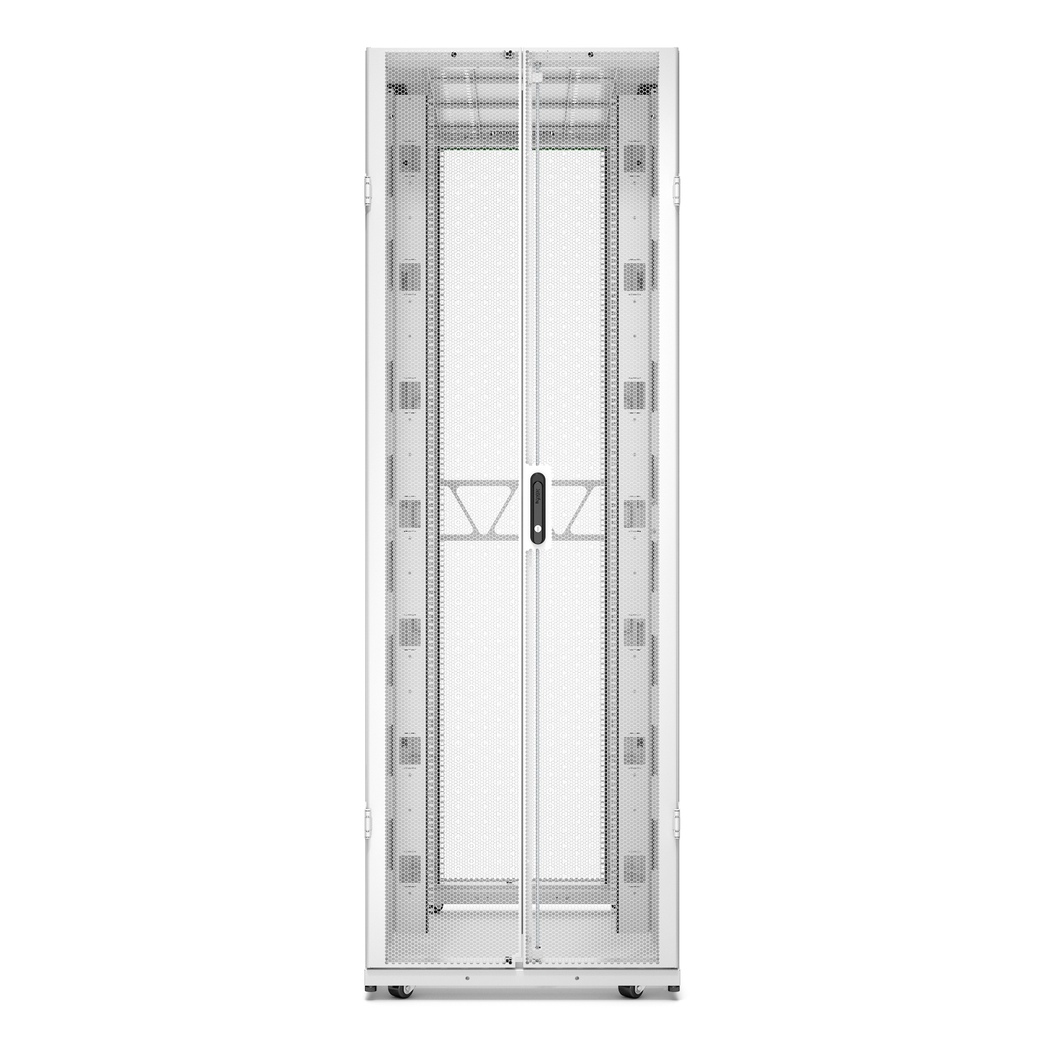 APC NetShelter SX Server Rack Gen 2, 48U, 2258H x 750W x 1200D mm, with Sides, White [TAA] Front View