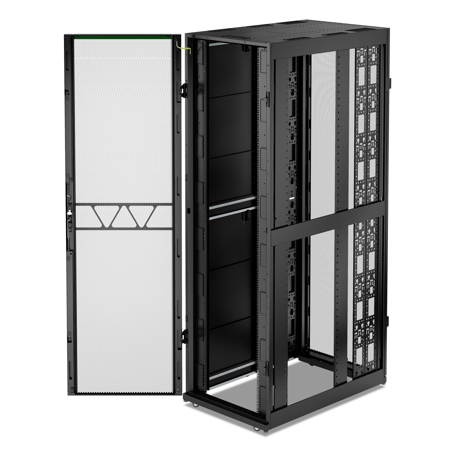 APC NetShelter SX Server Rack Gen 2, 52U, 2436H x 750W x 1200D mm, w/ Sides, Black [TAA] Hardware Detail