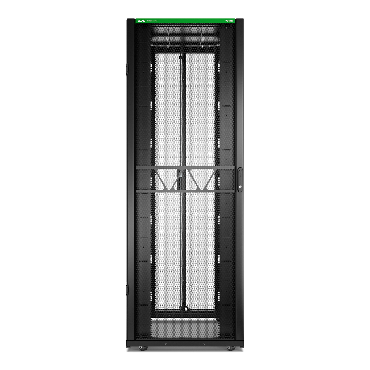 APC NetShelter SX Server Rack Gen 2, 48U, 2258H x 800W x 1200D mm, with Sides, Black [TAA] Back View