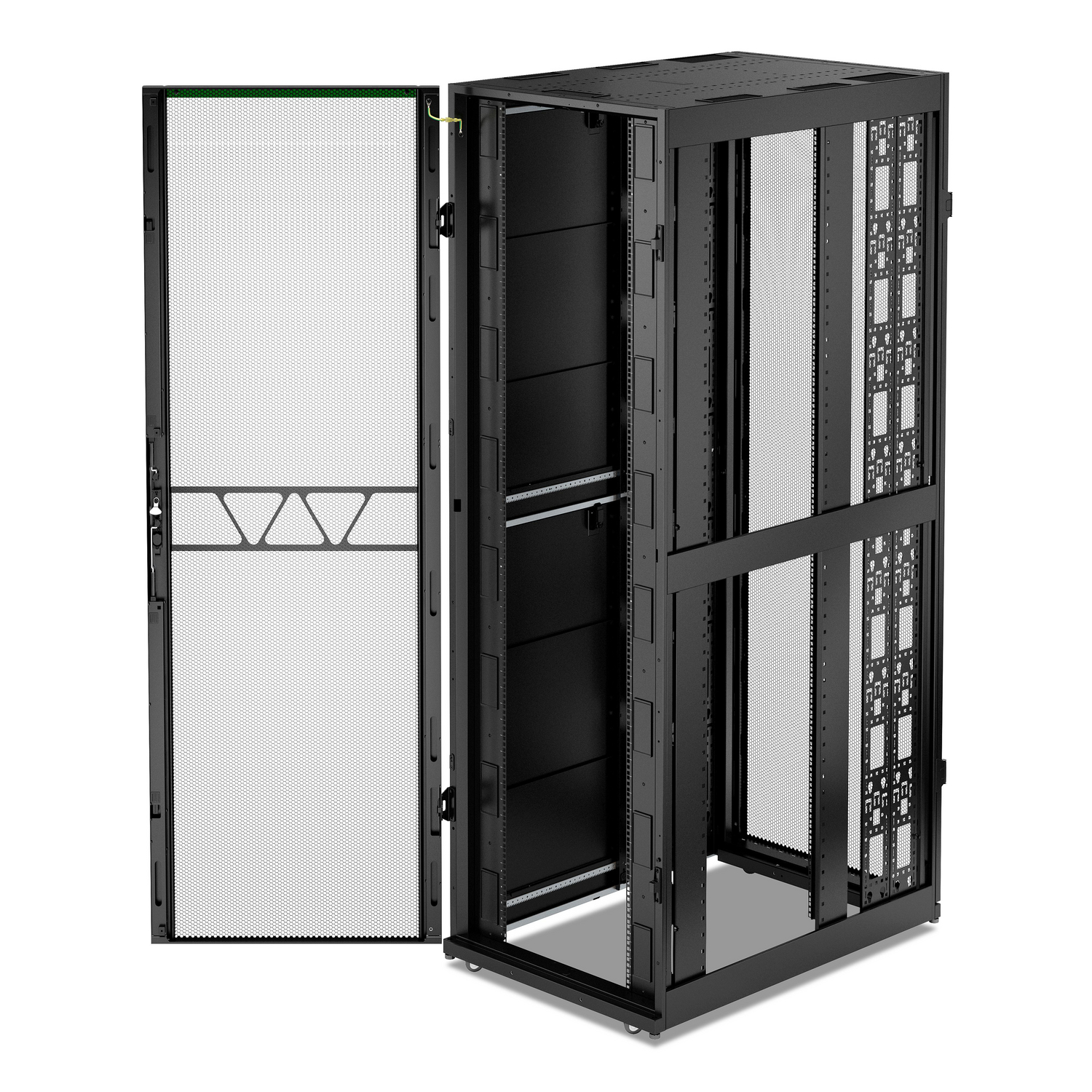 APC NetShelter SX Server Rack Gen 2, 52U, 2436H x 800W x 1200D mm, w/ Sides, Black [TAA] View 7