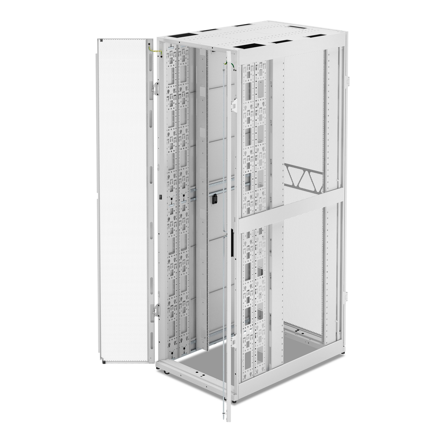 APC NetShelter SX Server Rack Gen 2, 52U, 2436H x 800W x 1200D mm, w/ Sides, White [TAA] Back View