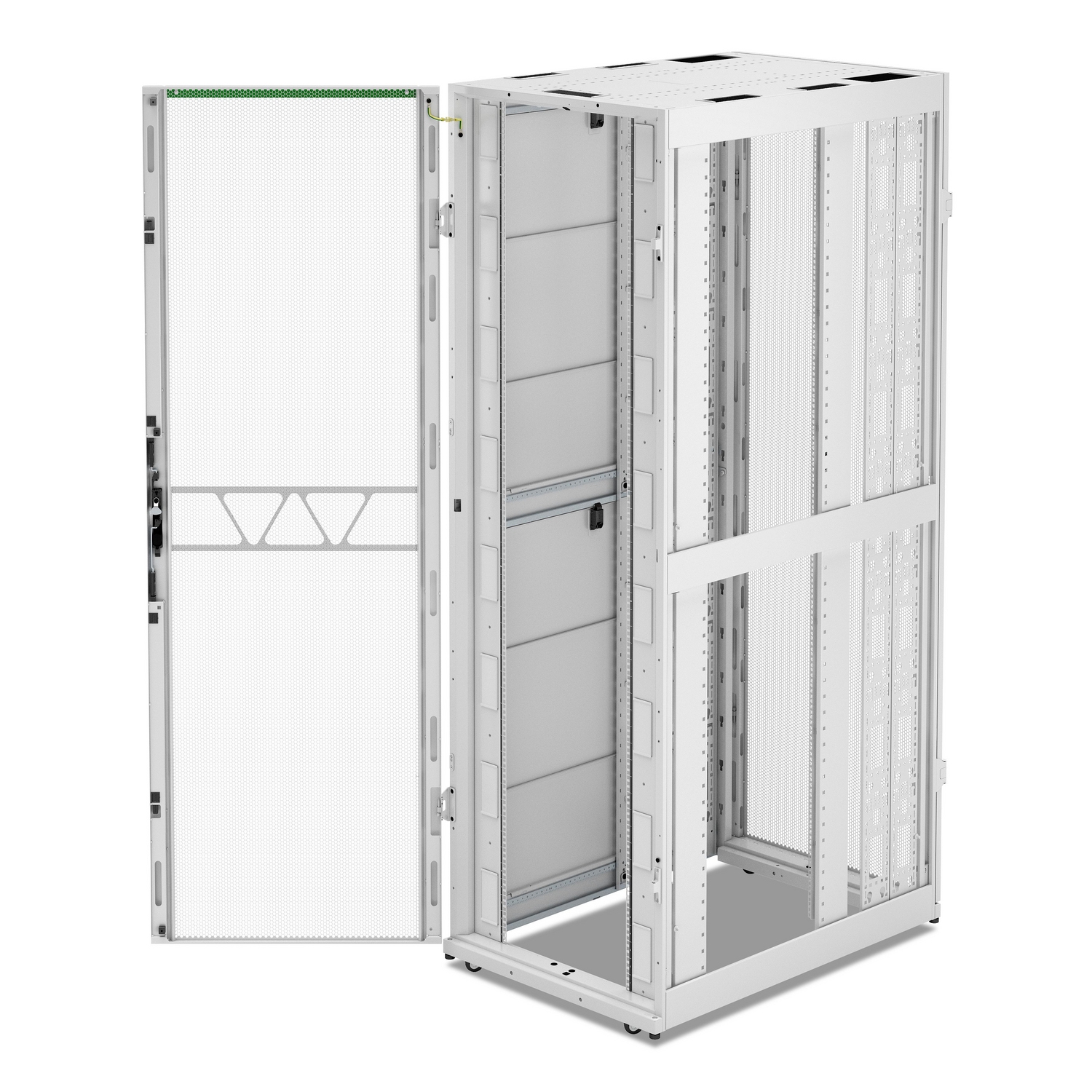 APC NetShelter SX Server Rack Gen 2, 52U, 2436H x 800W x 1200D mm, w/ Sides, White [TAA] View 6