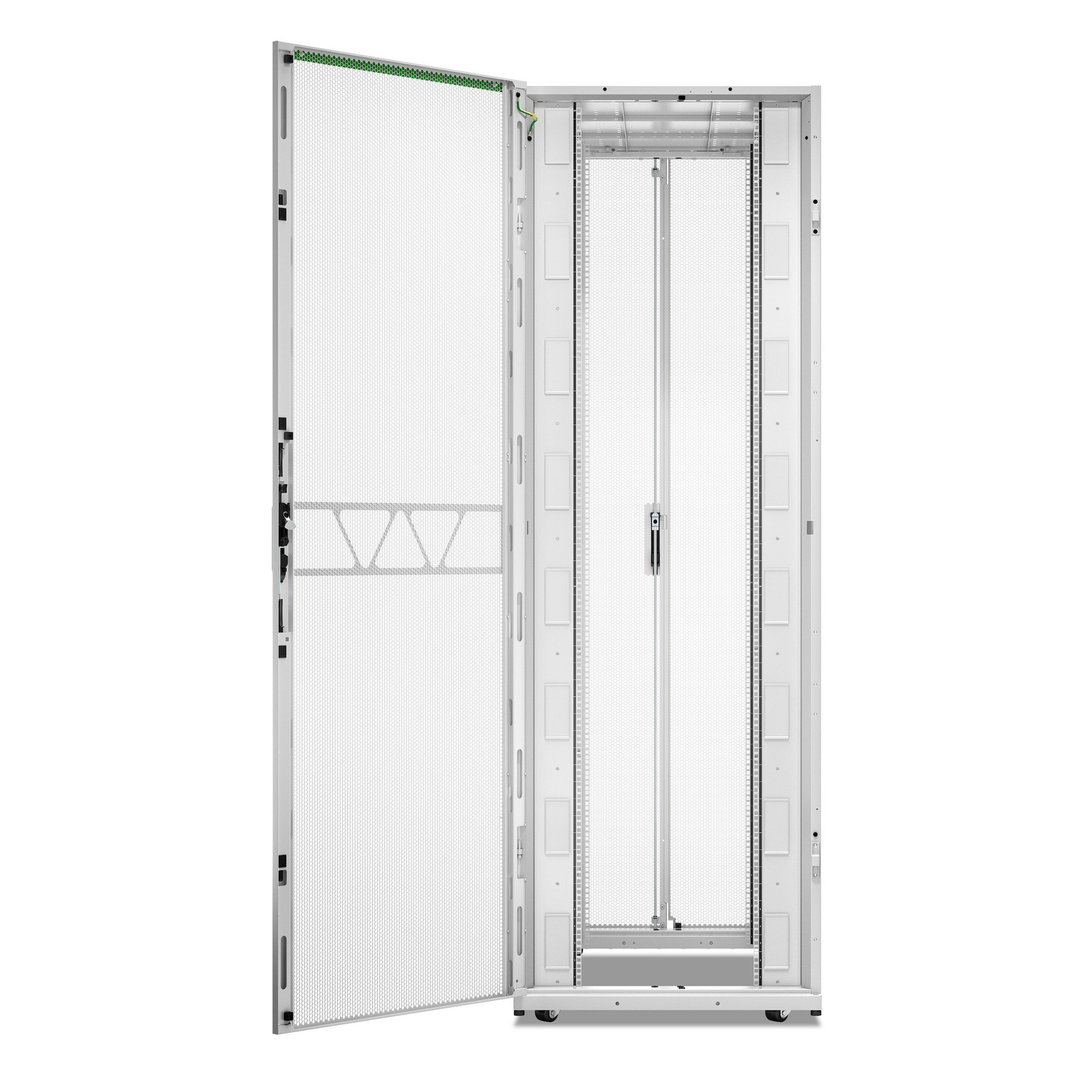 APC NetShelter SX Server Rack Gen 2, 52U, 2436H x 800W x 1200D mm, w/ Sides, White [TAA] View 7