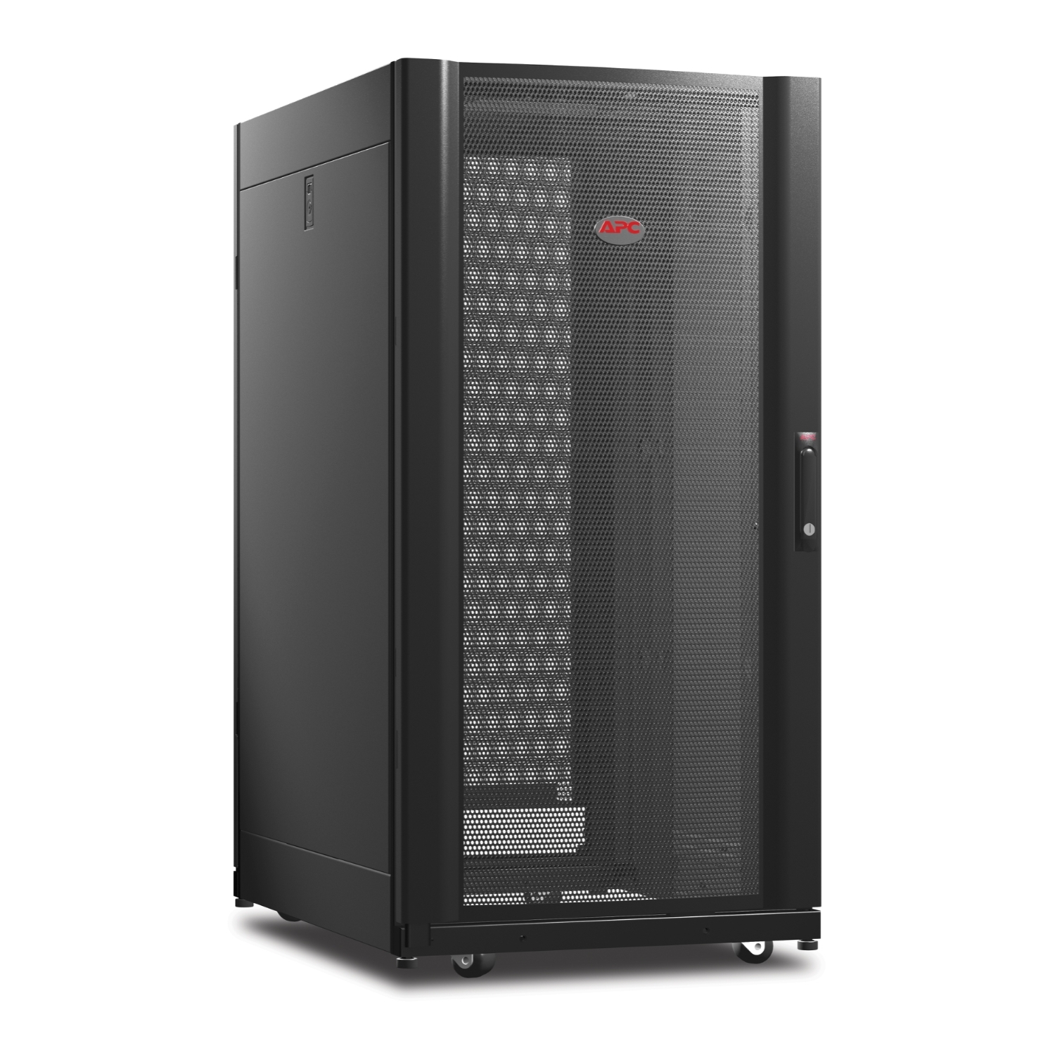 APC NetShelter AV, Server Rack Enclosure, 24U, 10-32 Threaded Rails, Black, 1199H x 600W x 806D mm Front View