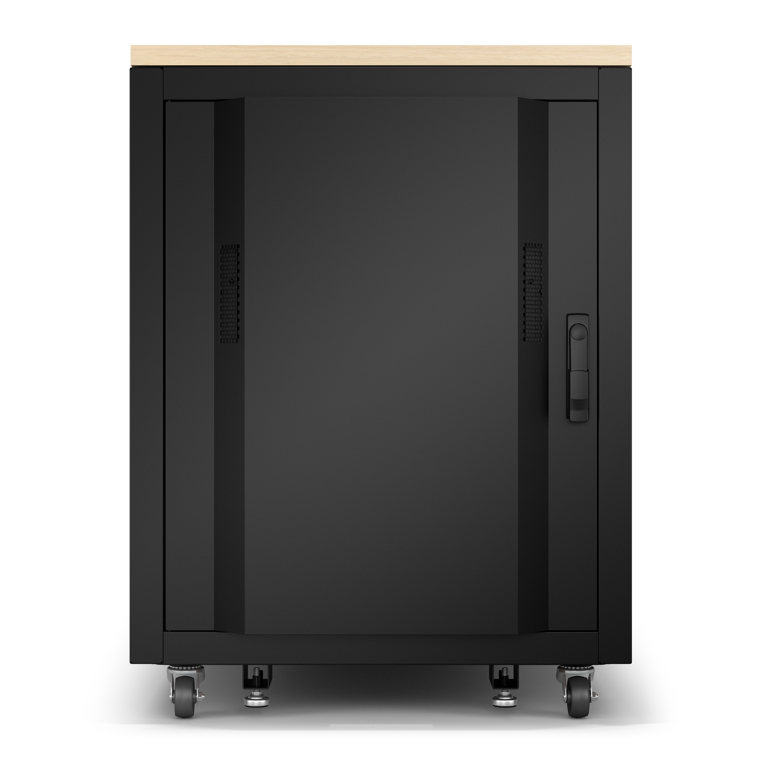 APC NetShelter Soundproof, 17U, Server Rack Enclosure, 120V, Maple [TAA] Front View