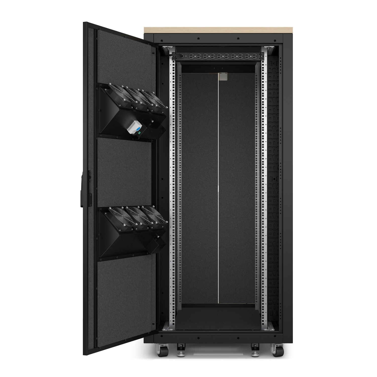 APC NetShelter Soundproof, 32U, Server Rack Enclosure, 120V, Maple [TAA] View 4