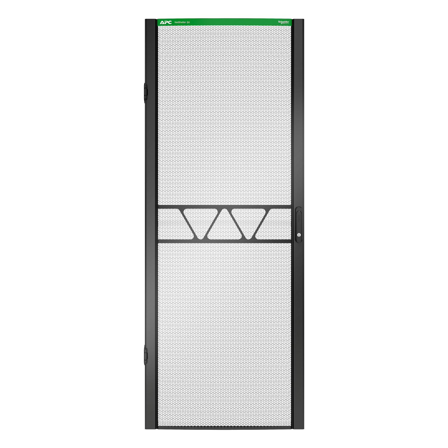 APC NetShelter NetShelter SX Gen 2, Front Door Replacement, 42U, 750mm Wide, Black [TAA] Front View