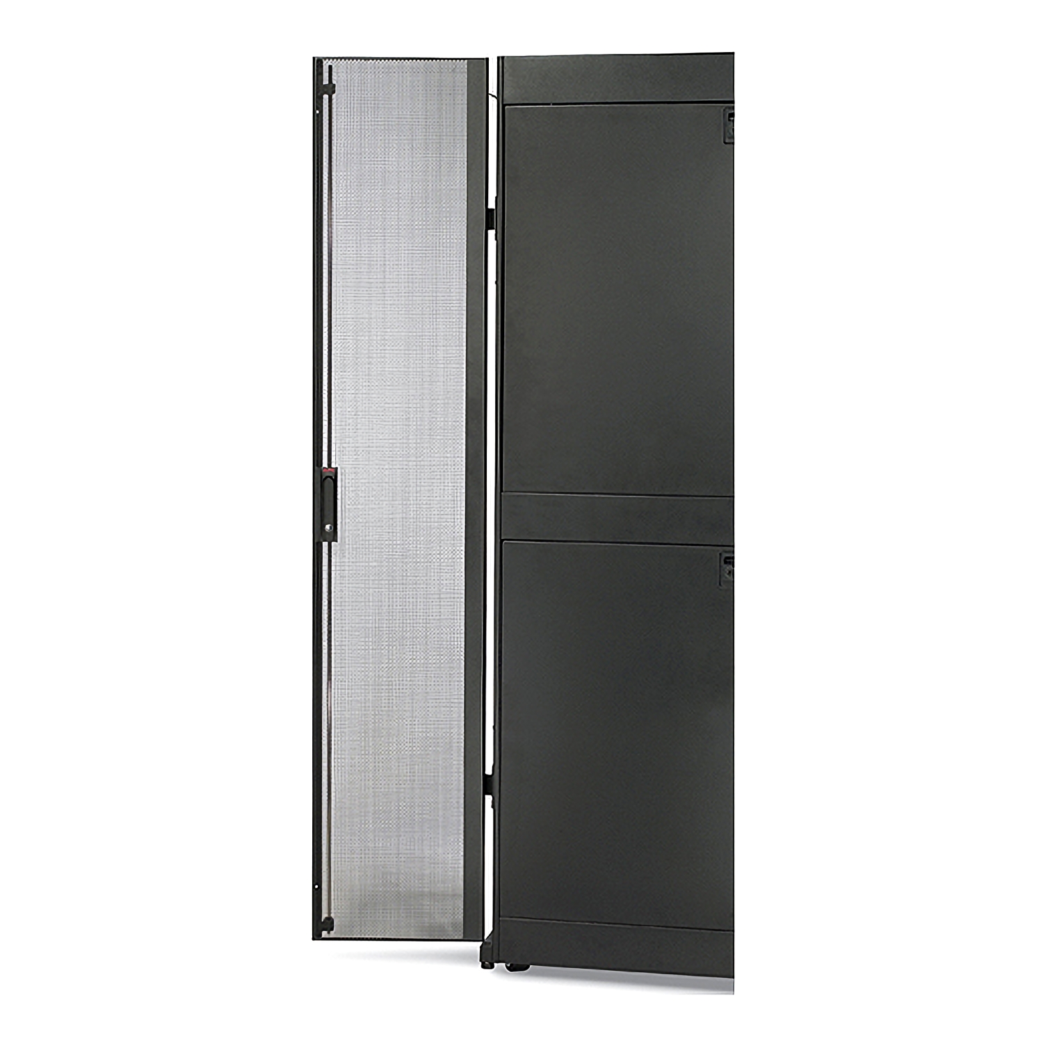 NetShelter SX 45U 600mm Wide Perforated Split Doors Black Front View