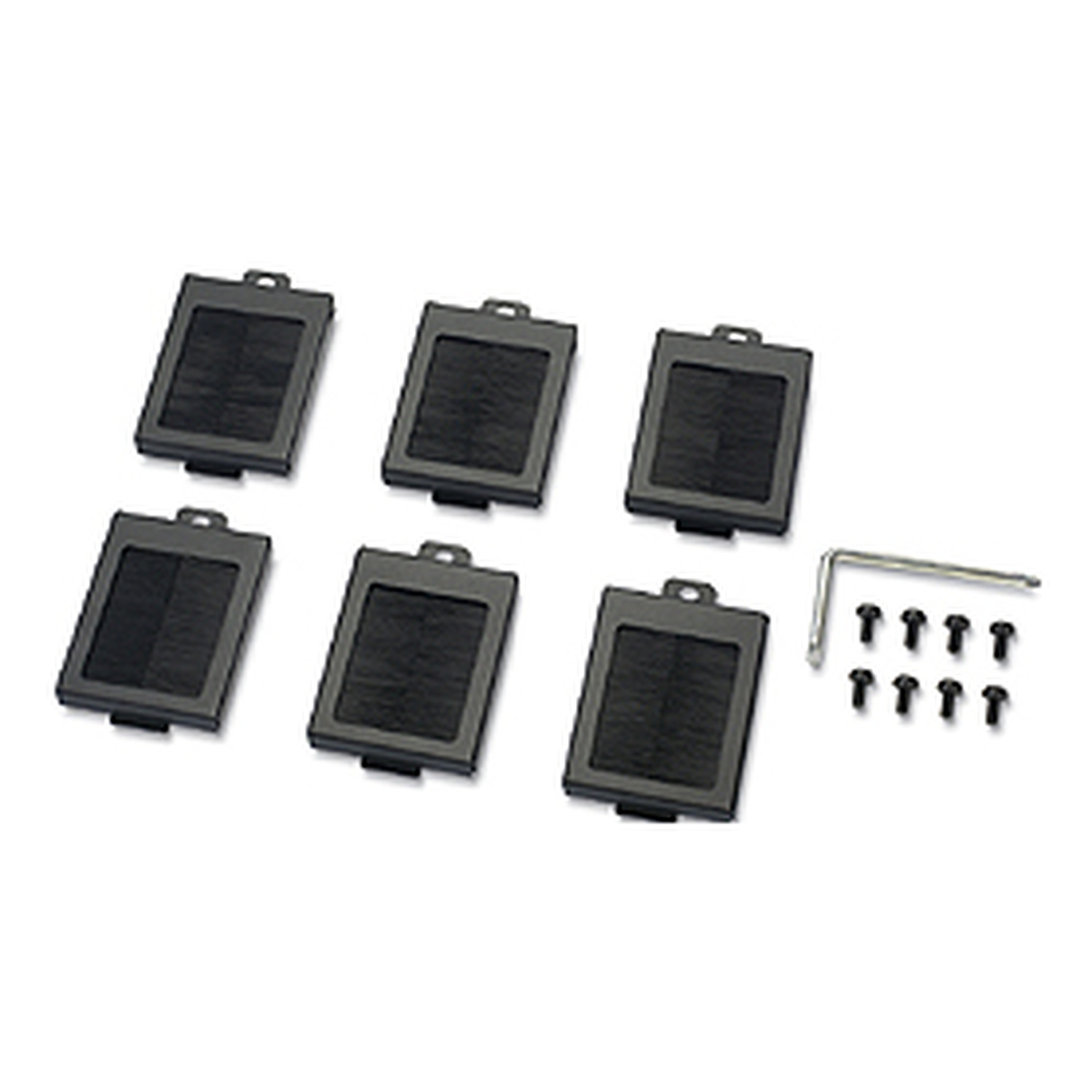 APC NetShelter Cable Management, Mounting Rail Brush Strips, Set of 6, for NetShelter SX 750 mm Wide, Black, 76 x 114 x 13 mm Hardware Detail