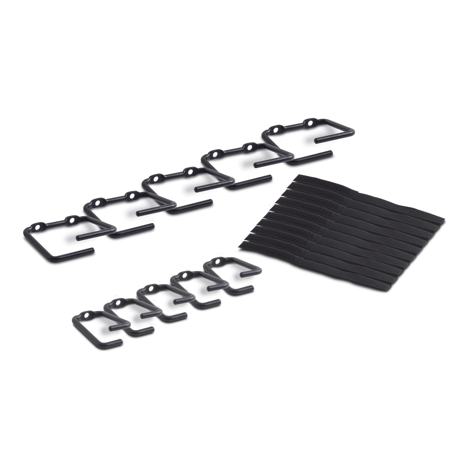 APC NetShelter Cable Management, Rings, Set of 5 small and 5 large, Black Front View