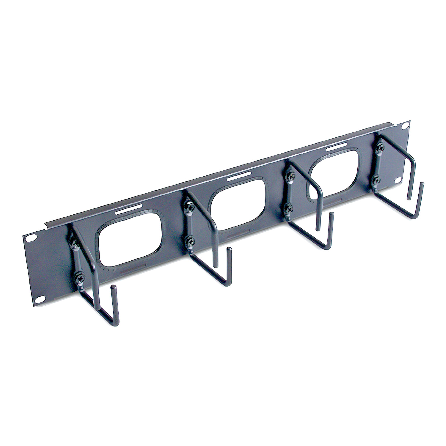 Horizontal Cable Organizer 2U w/pass through holes Hardware Detail