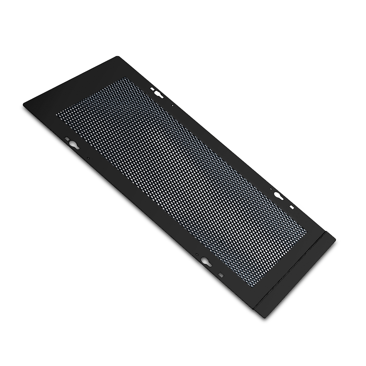 APC NetShelter Cable Management, Cable Trough, Perforated Cover, Black, 620 x 1.2 x 309.8 mm Front View