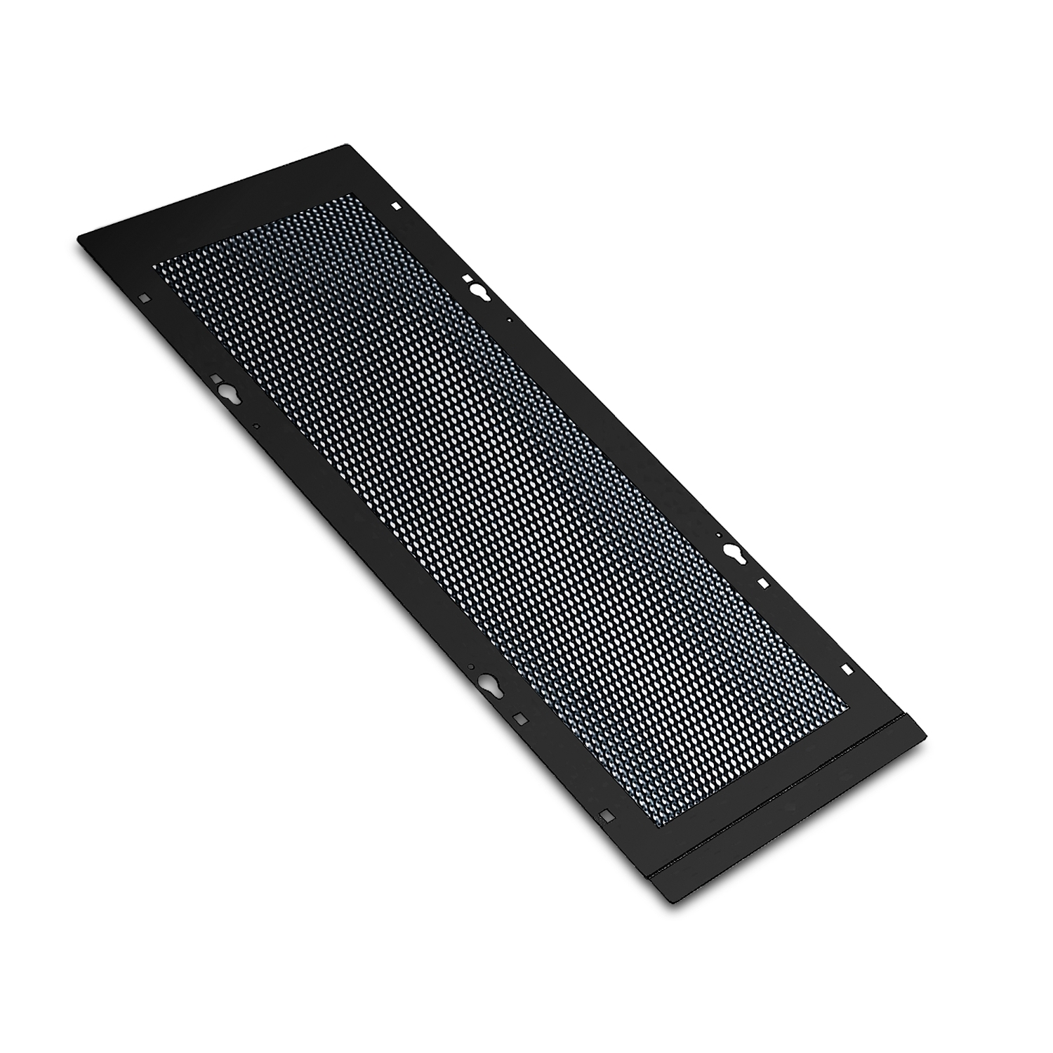 APC NetShelter Cable Management, Cable Trough, Perforated Cover, Black, 770 x 1.2 x 309.8 mm Front View