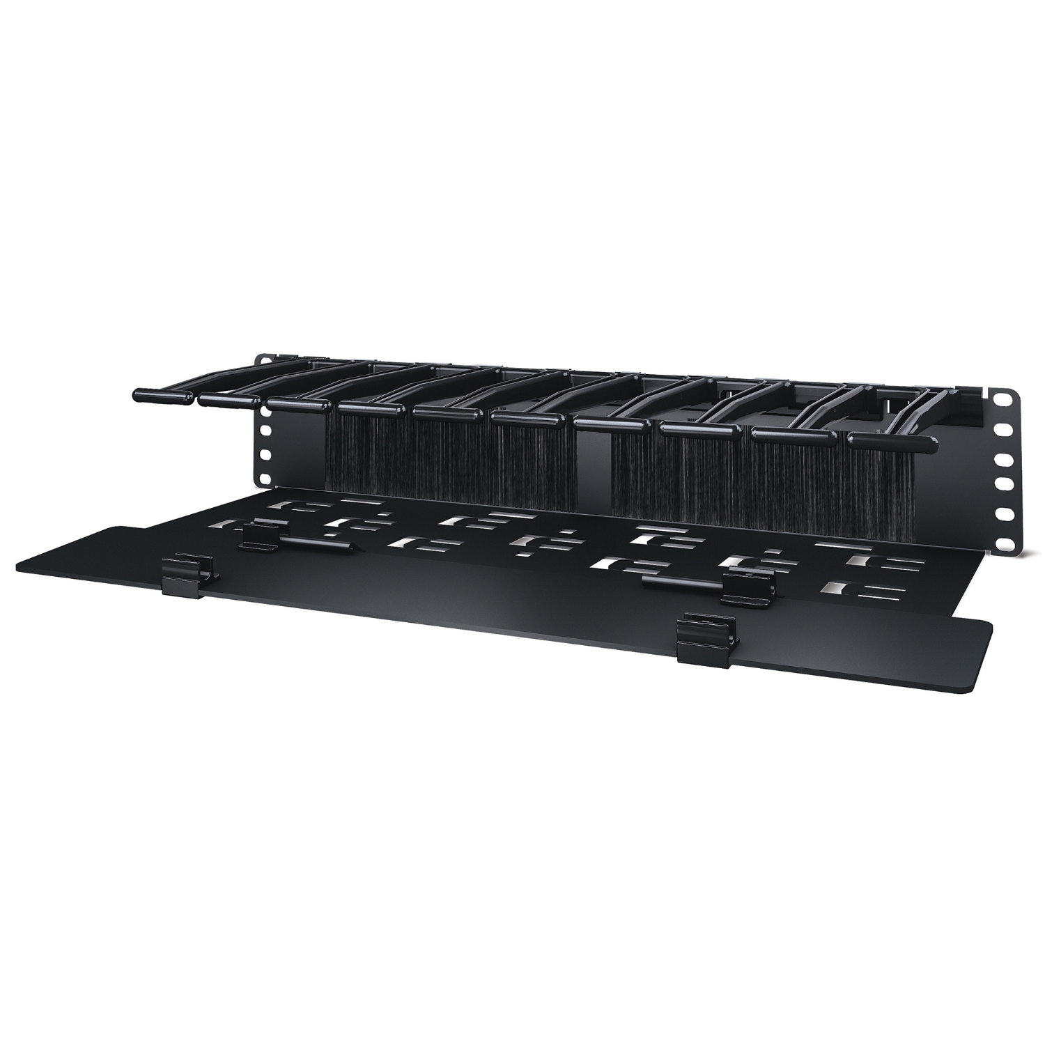 APC NetShelter Cable Management, Horizontal Cable Manager, 2U, with Cable Tie, Single Side with Cover, 482 x 89 x 165 mm Front View