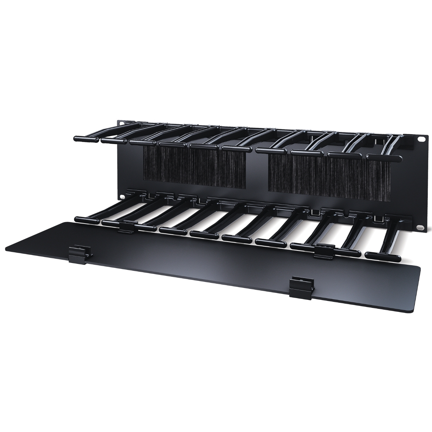 APC NetShelter Cable Management, Horizontal Cable Manager, 3U, Single Side with Cover, 482.6 x 133.35 x 165.1 mm Front View