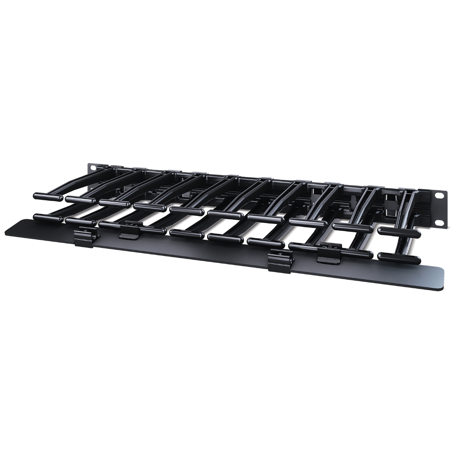 APC NetShelter Cable Management, Horizontal Cable Manager, 1U, Single Side with Cover, Black, 482.6 x 44.45 x 165.1 mm Back View