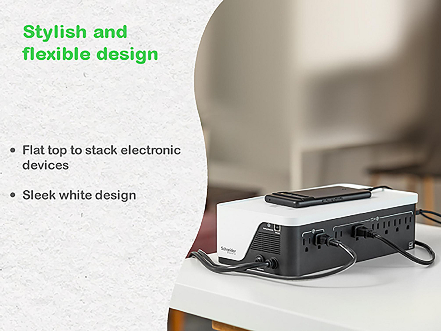 APC Back-UPS, 1050VA/600W, Floor/Wall Mount, 120V, 8x NEMA 5-15R outlets, USB Type A + C Ports View 7