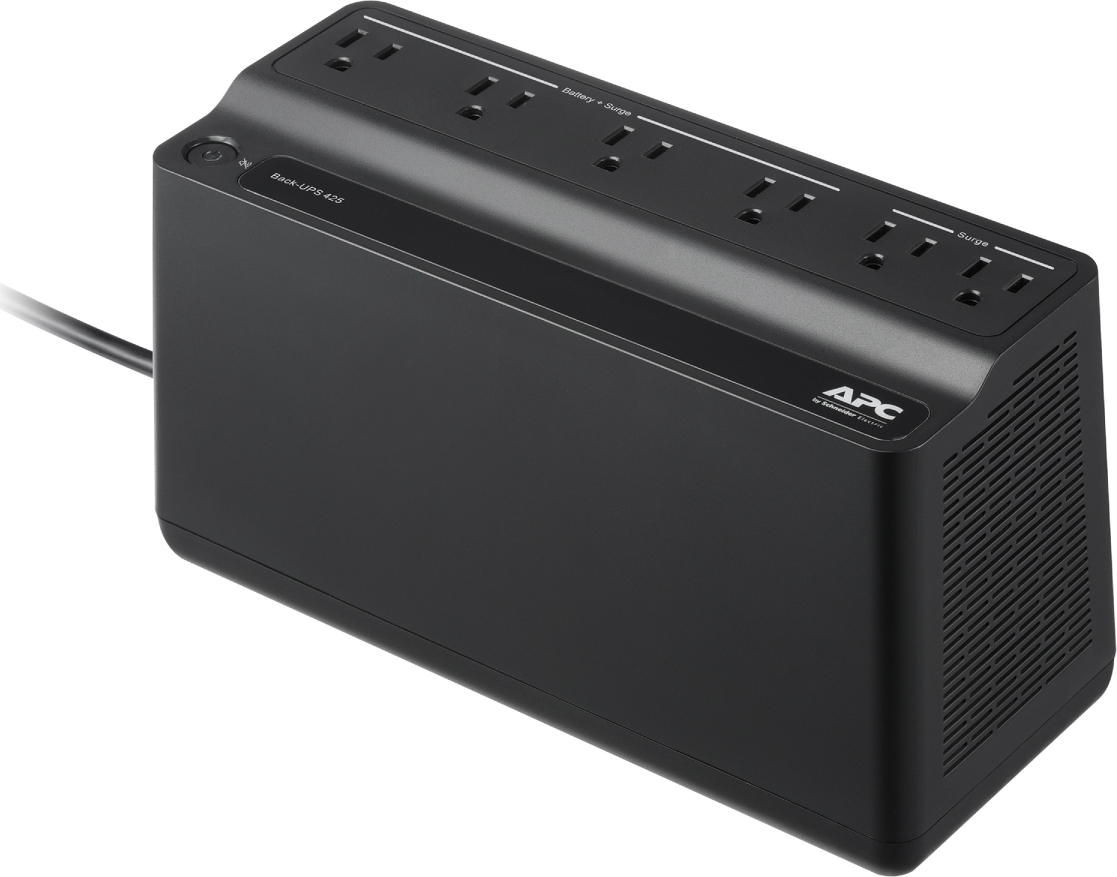 APC Back-UPS 425VA, 120V, 6 NEMA outlets (2 surge), Battery not user replaceable Front View