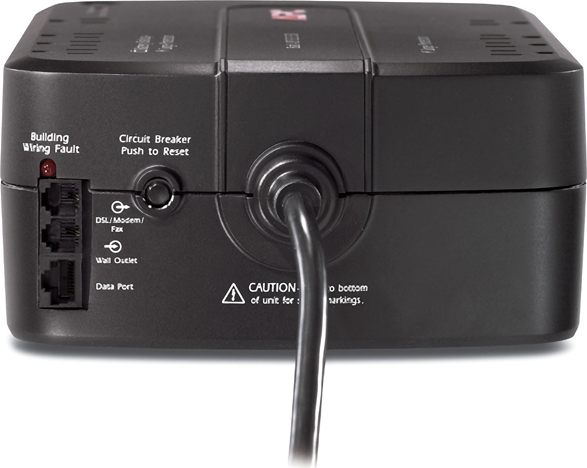 APC Back-UPS ES 550VA, 120V, 8 NEMA outlets (4 surge) Back View