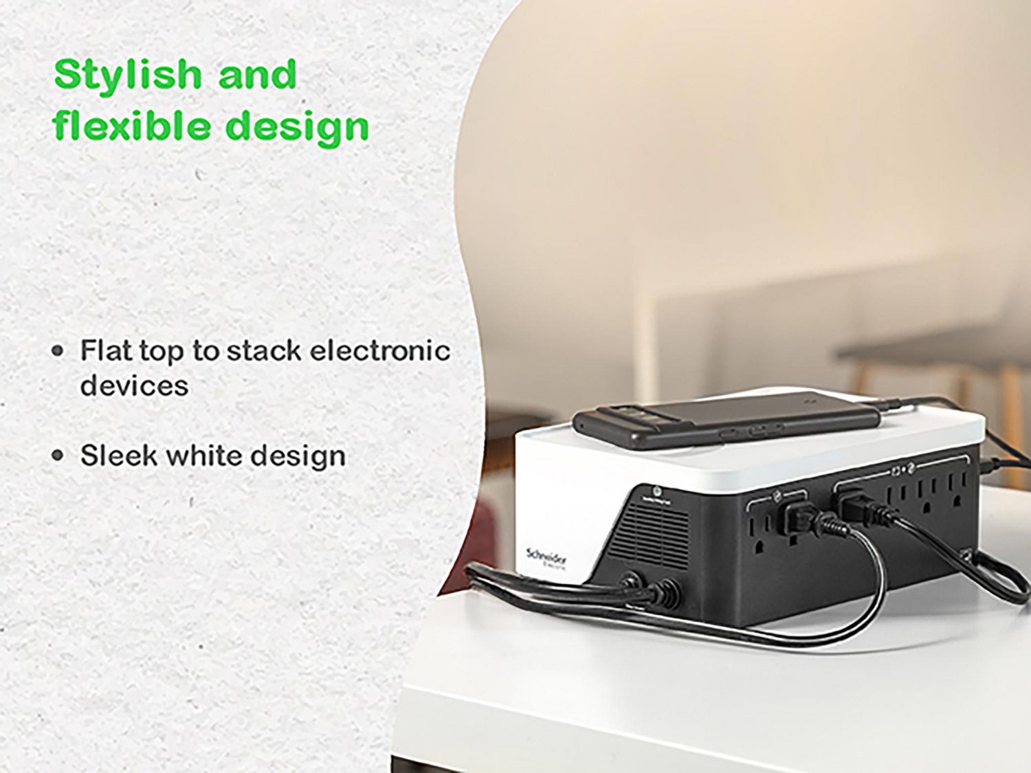 APC Back-UPS, 700VA/420W, Floor/Wall Mount, 120V, 6x NEMA 5-15R outlets, USB Type A + C Ports, Battery is not user replaceable View 7